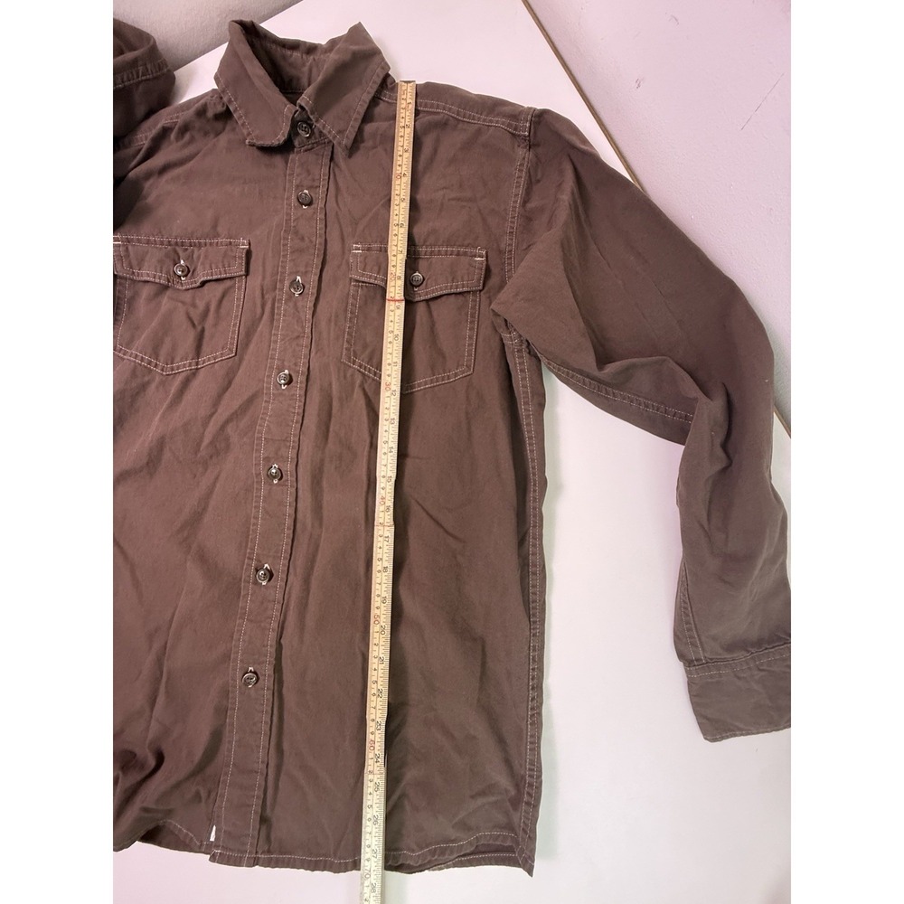 Wrangler Jeans Co Western Shirt Small Brown Snap Front Cowboy Ranch Workwear - Picture 9 of 11